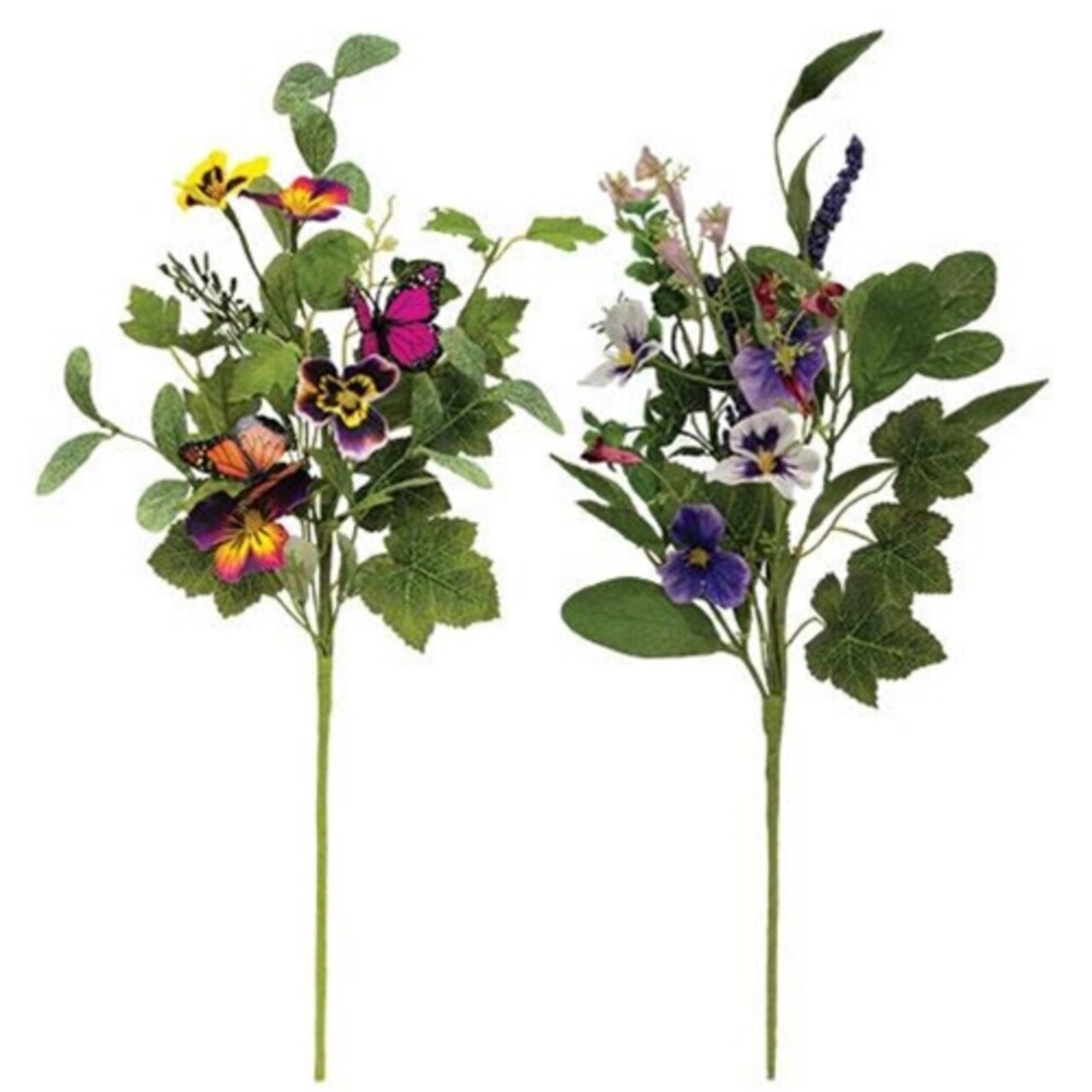 19" Purple Wildflower Artificial Stem Mixed Blossom Pick Centerpiece Decor 2 Asstd.